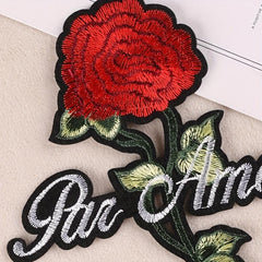 Vintage Rose Flower Embroidery DIY Patch for Clothes Backpack Hat