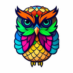 Colorful Owl Patches For Men Iron Transfer Clothes DIY Washable Patch