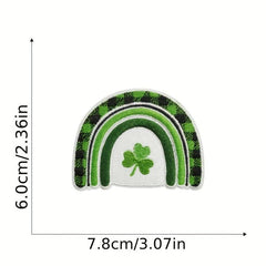 9pcs Green Sew On Embroidered Patches Applique Repair Patch DIY Crafts Decor