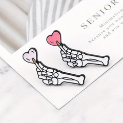 Skeleton's Love Badges Couple Matching Brooch For Men