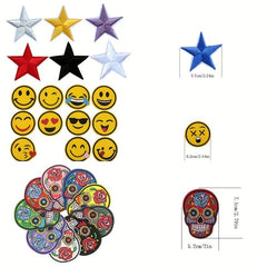31pcs Embroidered Flower Star Patches Iron/Sew On Applique DIY Craft