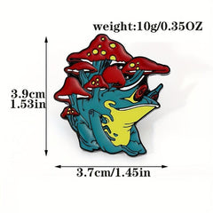 Frog Mushroom Enamel Brooch Backpacks Jackets Hats Scarves Pants Pins