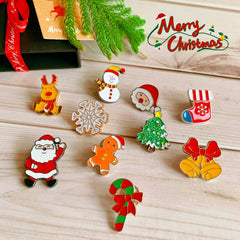 Christmas Pins Denim Shirt Accessories