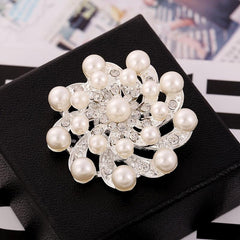 Artificial Diamond Pearl Brooch Suit Sweater Decoration Jewelry