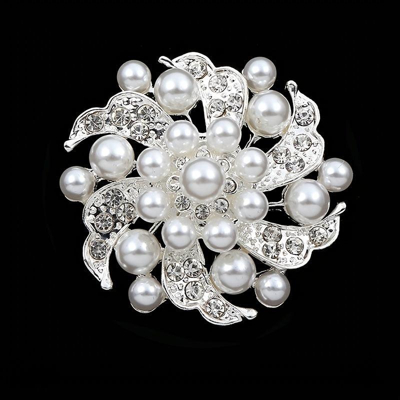 Artificial Diamond Pearl Brooch Suit Sweater Decoration Jewelry