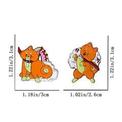 Orange Dog Brooch Pin