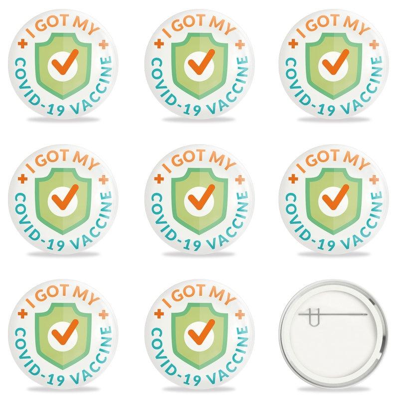 9 Pcs COVID 19 Vaccine Buttons For Men's Women's Brooches