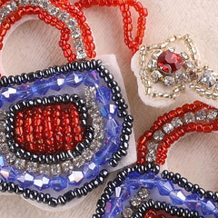 2pcs Bead Lock Key Embroidery Patches DIY No Back Glue Hand Sewing Cloth Sticker
