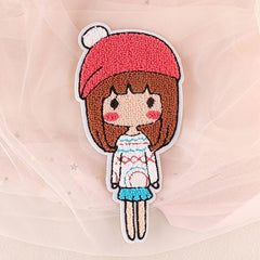 1pc Cartoon Little Girl Patch DIY Clothes Art Decor