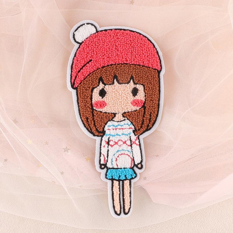 1pc Cartoon Little Girl Patch DIY Clothes Art Decor