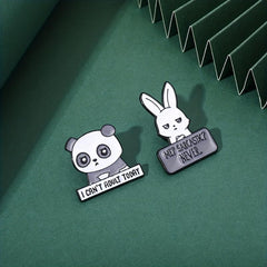 6pcs Cartoon Animal Alloy Badges Funny Horror Metal Brooch Costume
