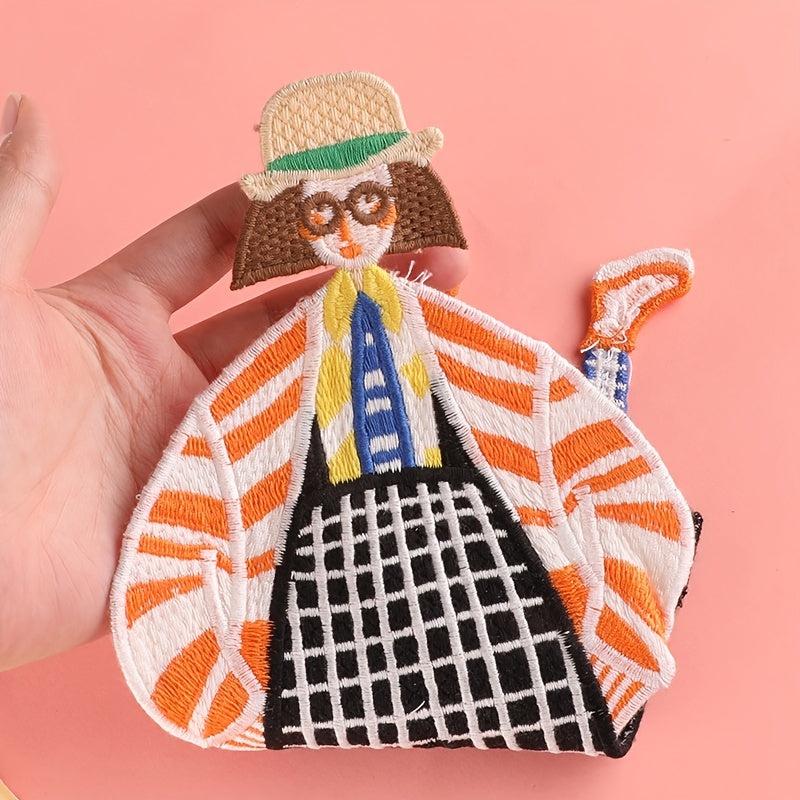 1pc Cartoon Girl Embroidery Patches Fabric Art Decor DIY Clothes Accessories