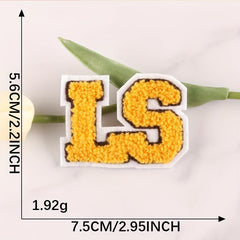2pcs Towel Embroidery Letter Patches for Girls Clothing DIY Hand Sewing