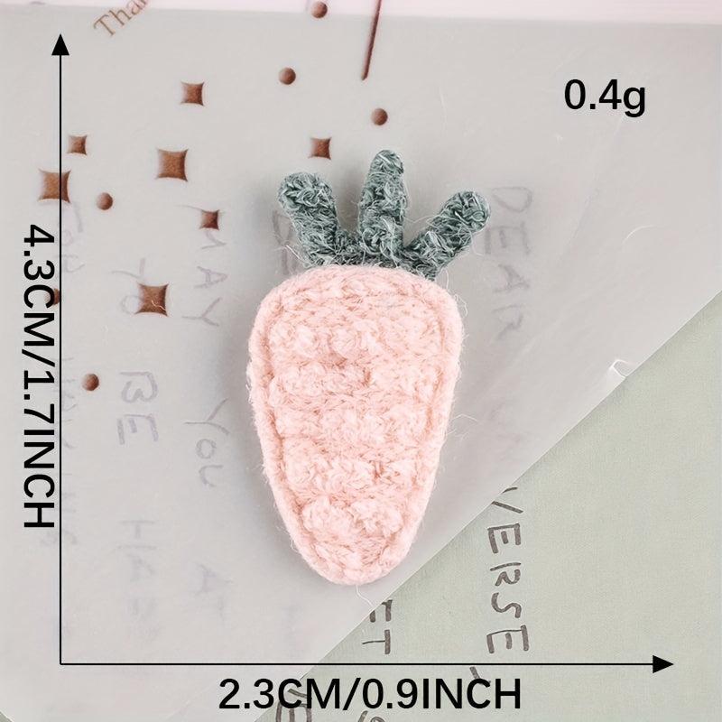 5pcs Plush Carrot Hair Accessories Patches for Girls Clothing Coat DIY