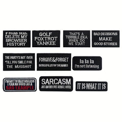 40pcs English Letter Embroidery Patches For Men Fashionable Arm Patches