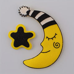 6PCS 3D Moon And Star Cloth Stickers Children's Clothing Decoration DIY Patch