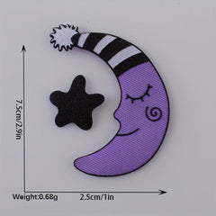 6PCS 3D Moon And Star Cloth Stickers Children's Clothing Decoration DIY Patch