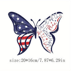 National Flag Butterfly Iron On Patches For Clothing Pillow Bag