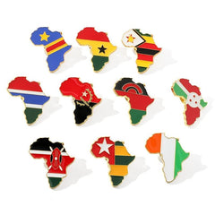 World Map Brooch Africa Angola Ghana Kenya Enamel Pin Backpack Gift