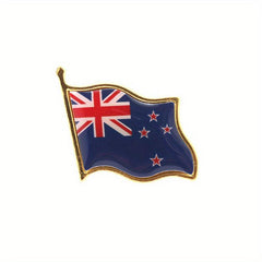 World Flags Lapel Pins For Men Wave Droplet Flag Badges Alloy Medals Brooches