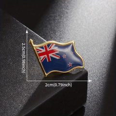 World Flags Lapel Pins For Men Wave Droplet Flag Badges Alloy Medals Brooches