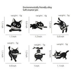 Cute Enamel Cat Handle Brooch Pin