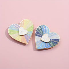 Heart Turntable Hard Enamel Pins - Funny Jewelry Gift
