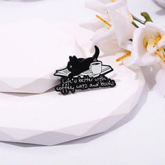 Aluminum Cat Coffee Brooch