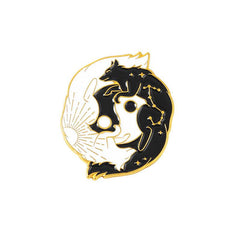 Yin Yang Eight Trigrams Enamel Pins Lucky Koi Brooch