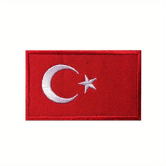 World Countries Embroidered Magic Seal Cloth Sticker Hook And Loop Patch