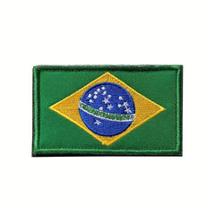 World Countries Embroidered Magic Seal Cloth Sticker Hook And Loop Patch