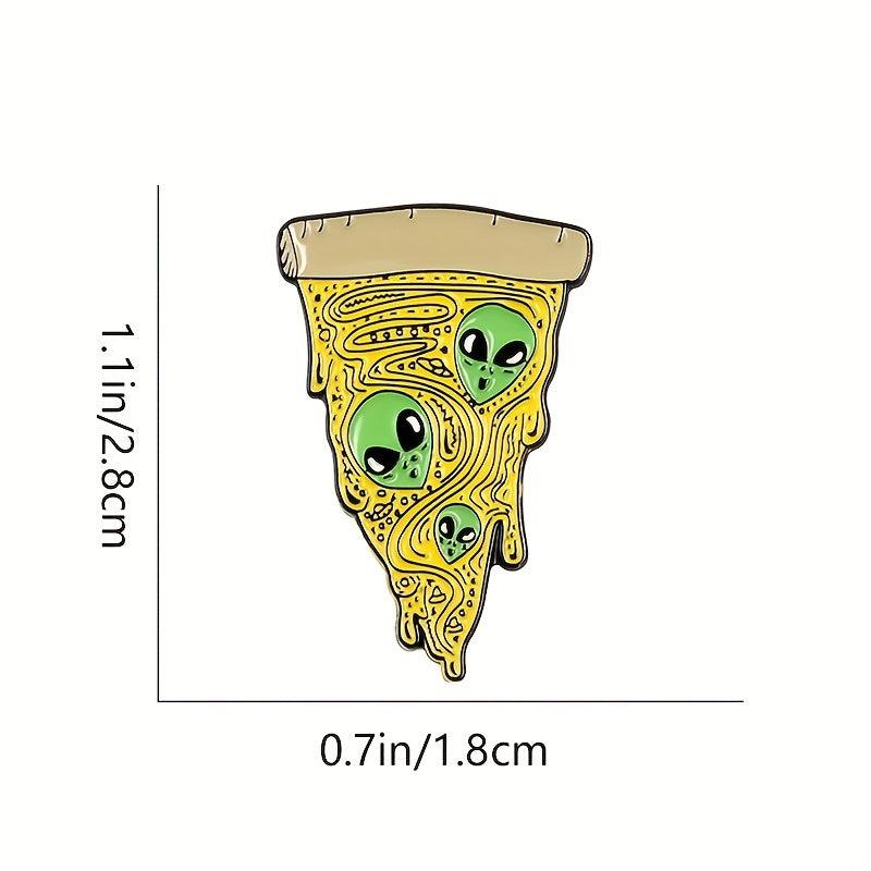 Triangle Alien Pizza Enamel Brooch