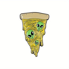 Triangle Alien Pizza Enamel Brooch