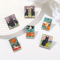 Tarot Enamel Pins Sun Moon Stars Witch Brooches Gothic Jewelry Gift