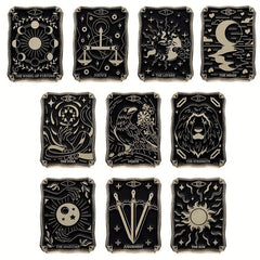 Tarot Enamel Pins Sun Moon Stars Witch Brooches Gothic Jewelry Gift