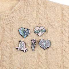 Halloween Series Skull Alloy Brooch Clothes Bag DIY Decor