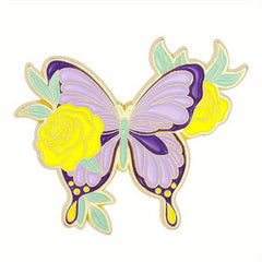 Butterfly Enamel Pin Flower Floral Plant Insect Animal Wings Brooch Women