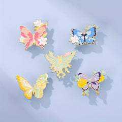 Butterfly Enamel Pin Flower Floral Plant Insect Animal Wings Brooch Women