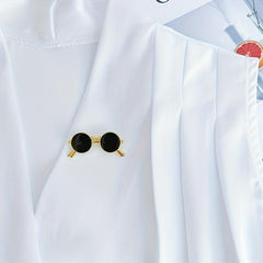 Punk Style Mini Sunglasses Brooch Retro Metal Glasses Shaped Pin Men