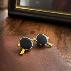 Punk Style Mini Sunglasses Brooch Retro Metal Glasses Shaped Pin Men