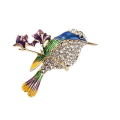 Vintage Rhinestone Birds Wings Brooch For Mens Suit