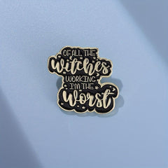 Worst Witch Enamel Pins Gothic Punk Brooches Lapel Badges Jewelry Gift