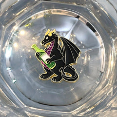 Dragon Wine Enamel Pins Funny Animal Drinking Pattern Brooches Lapel Badges
