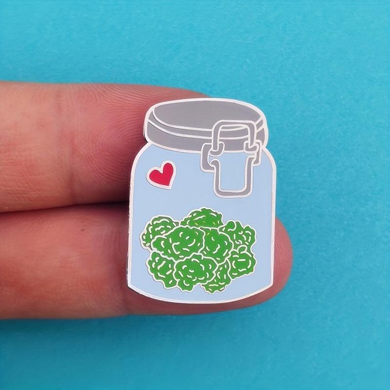 Plant Pot Flower Brooch Enamel Metal Badge Lapel Pin Jacket Jewelry Friends