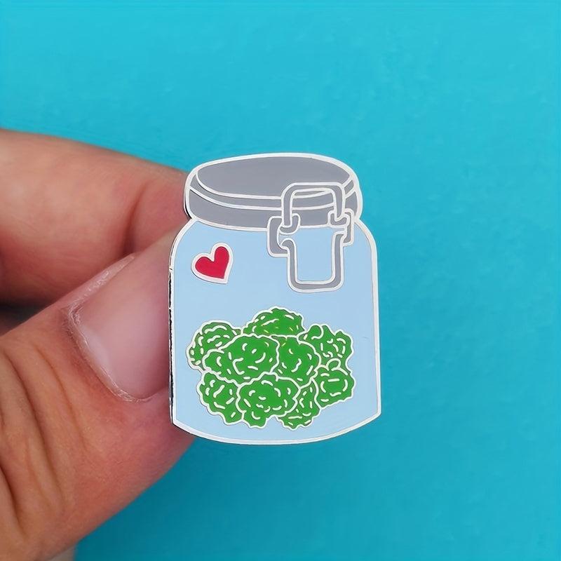 Plant Pot Flower Brooch Enamel Metal Badge Lapel Pin Jacket Jewelry Friends