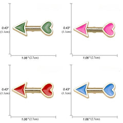 4pcs Heart Arrow Brooches Mini Collar Pin For Men