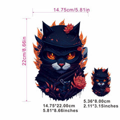 2PCS Cat Heat Transfer Film Patches For Men T-shirt Pillow Shoe
