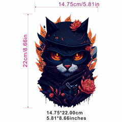 2PCS Cat Heat Transfer Film Patches For Men T-shirt Pillow Shoe