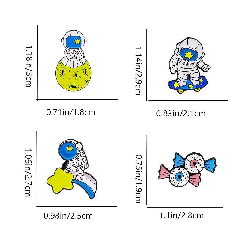 Creative Space Skateboard Alien Eye Brooch
