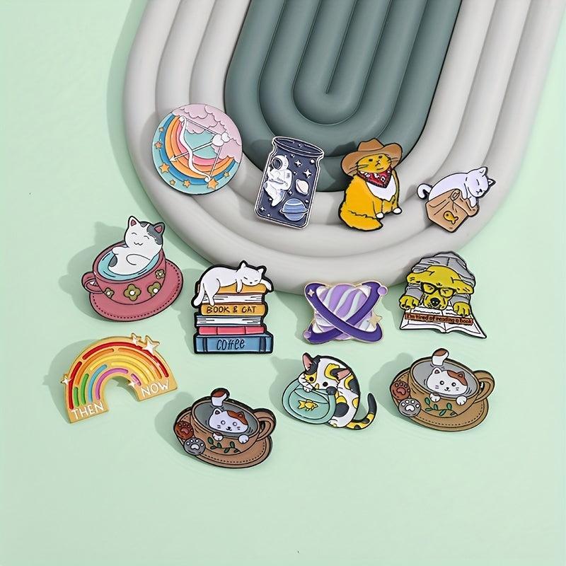 5pcs Cute Animal Brooch Pins for Men, Gifts for Friends, Birthday